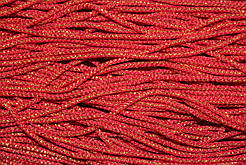 Шнур круглий поліестер 2,5мм червоний+золото моток 100м