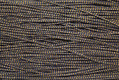 Шнур круглий поліестер 2,5мм синій+золото моток 100м