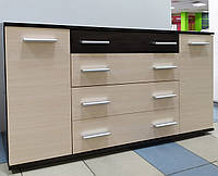 Комод Венге темний + Дуб молочний Еверест 130х38х73 см