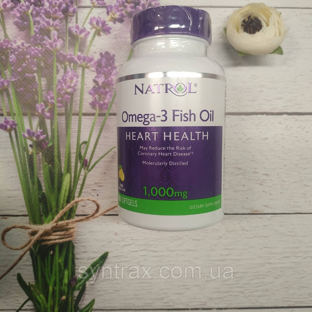 Natrol USA Omega 3 Fish Oil 1000 mg 30% 90 soft омега 3 Риб'ячий жир