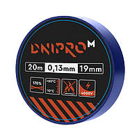 Изоляционная лента Dnipro-M 20м 19мм 0,13мм синий 4000 В