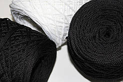 Шнур круглий поліестер 3мм білий, чорний клубок 200м