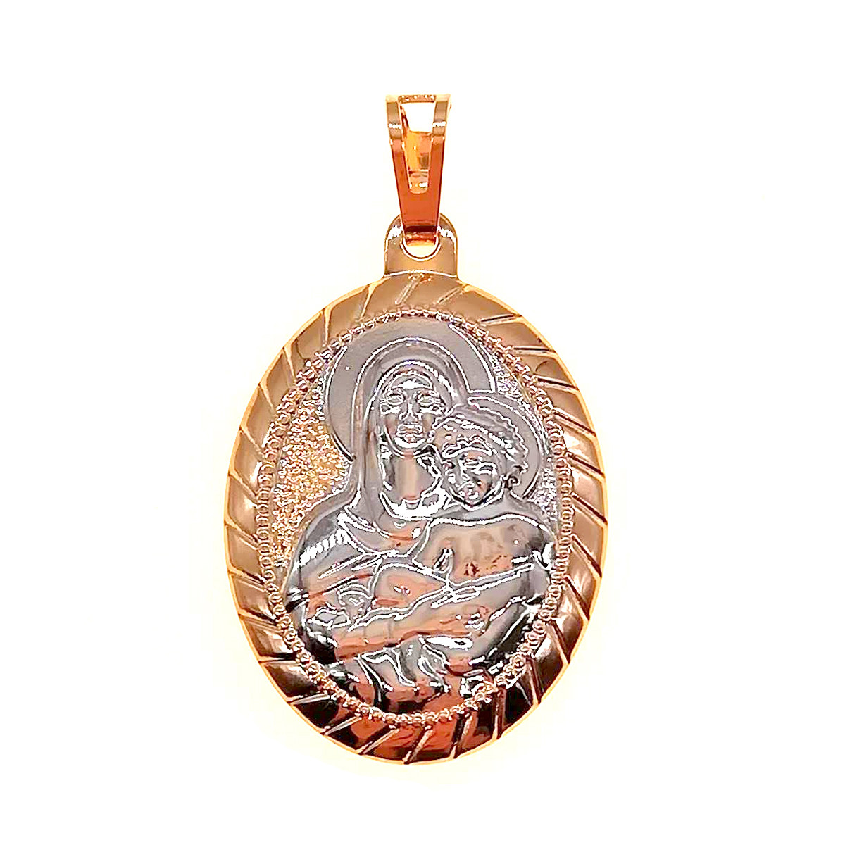 Іконка Xuping "Божа Матір" з медичного золота, позолота 18K + родій, 42440 (1)