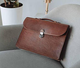 Сумка-папка для ноутбука 14″ PC та 15″ Mac "Folio" з натуральної шкіри ручна робота Коричневий