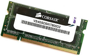 Оперативна пам'ять для ноутбука Corsair SODIMM DDR2 2Gb 800MHz 6400S 2R8 CL5 (VS4GSDSKIT800D2) Б/В