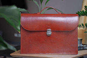 Сумка-папка для ноутбука 14″ PC та 15″ Mac "Folio" з натуральної шкіри ручна робота Червоний