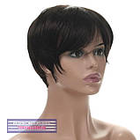 Перука - полусистема для літа Shelby Mono Original, термоволосы кольору брюнет, фото 6