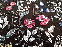 Ткань штапель с цветочным принтом лоскут