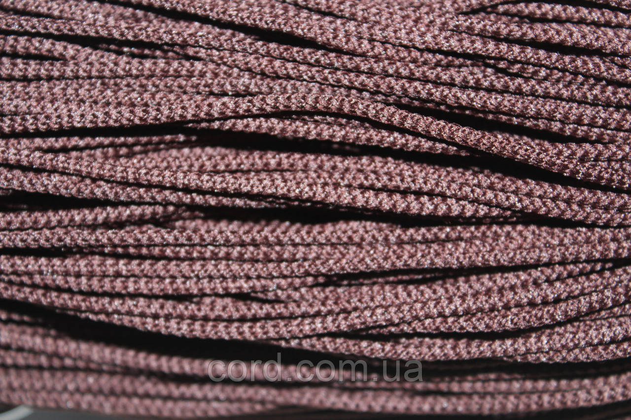 Шнур круглий поліестер 3мм темно-коричневий моток 200м, фото 1