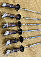 Набір шампурів ручної роботи Кабани + виделка для зняття м'яса