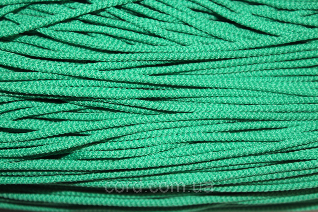 Шнур круглий поліестер 3мм зелений моток 200м, фото 1