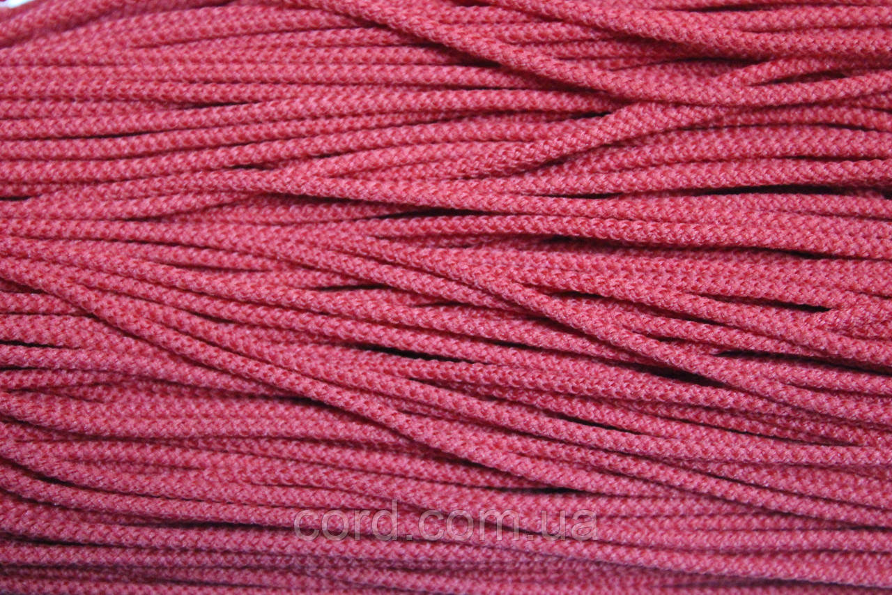 Шнур круглий поліестер 3мм рожевий моток 200м, фото 1