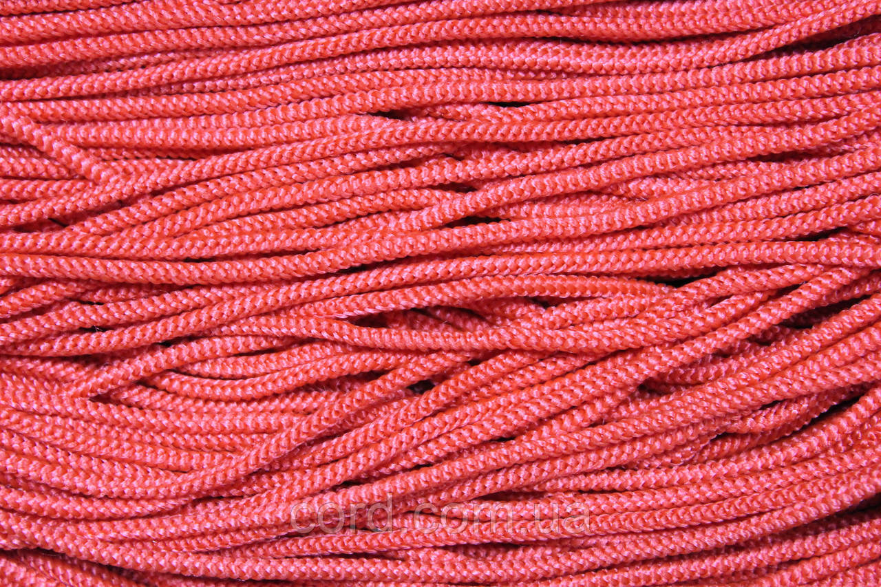Шнур круглий поліпропілен 3мм червоний моток 100м, фото 1