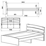 Двоспальне ліжко Компаніт Модерн-140 з двома ящиками, фото 3