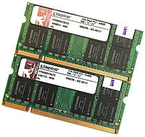Пара оперативної пам'яті для ноутбука Kingston SODIMM DDR2 4Gb (2Gb+2Gb) 800MHz 6400S CL6 (HPK800D2S6/2G) Б/В