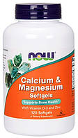 Комплекс мінералів Now Foods — Calcium&Magnesium (120 капсул)