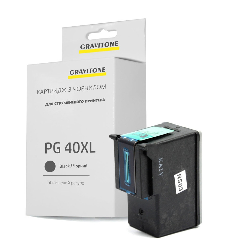 Картридж Canon PG-40 Bk (XL Ресурс) сумісний, підвищеної ємності (450 стор.), аналог 0615B025 від Gravitone