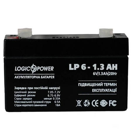 Акумулятор AGM LogicPower LP 6-1,3 AH, фото 3