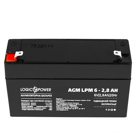 Акумулятор AGM LogicPower LPM 6-2,8 AH, фото 2