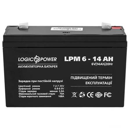 Акумулятор AGM LogicPower LPM 6-14 AH, фото 2