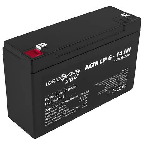 Акумулятор AGM LogicPower LP 6-14 AH, фото 2