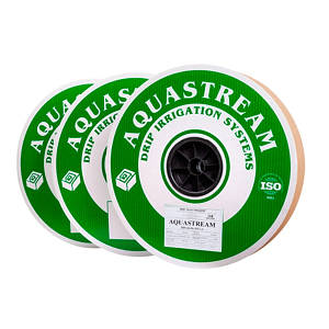 Крапельна стрічка AquaStream крапельниці через 10 см, витрата 1 л/год, довжина 2000 м (D16-06-100-1-2000)