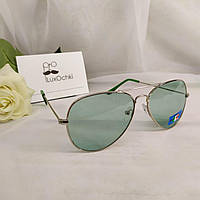 Стильные очки Gianni Venezia капли авиатор с зелёными линзами