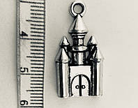Кулон-підвіска «замок» металевий, кольору античне срібло, односторонній