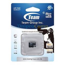 Картка пам'яті MicroSDHC 16 GB Class 10 Team (TUSDH16GCL1002)