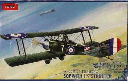 Sopwith 1 Strutter Comic fighter. Збірна модель винищувача-біплана в масштабі 1/72. TOKO 140, фото 1