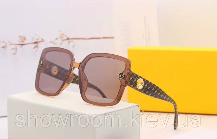 Брендові жіночі сонцезахисні окуляри Fendi (30078) brown