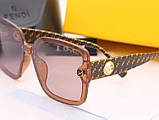 Брендові жіночі сонцезахисні окуляри Fendi (30078) brown, фото 2