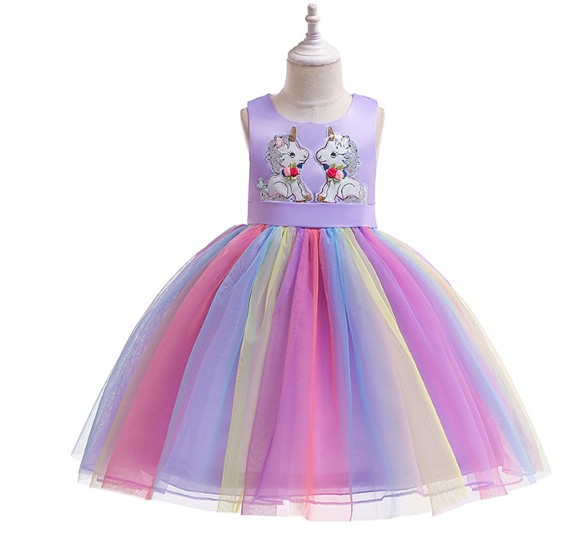 Ошатне, Літні фіалкове  Плаття єдиноріг для дівчаток.Elegant Summer Violet Unicorn Dresses for Girls