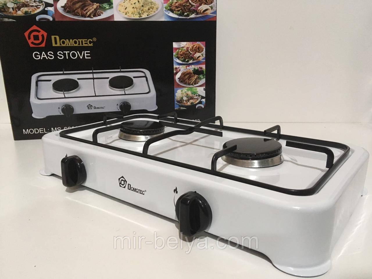 Газова плита таганок настільна Domotec на 2 конфорки, фото 1