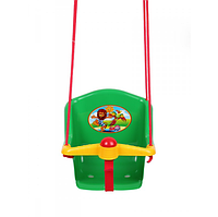 Гойдалка дитяча з пищалкою 1790 Сонечко Зелена пластикова підвісна гойдалка