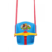 Гойдалка дитяча пищалка 1790 Сонечко Блакитна пластикова підвісна гойдалка