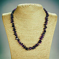 Намиста нат камінь Аметист "кедровий горішок" L-48см d-5х10мм(+-) купити біжутерію оптом в інтернеті