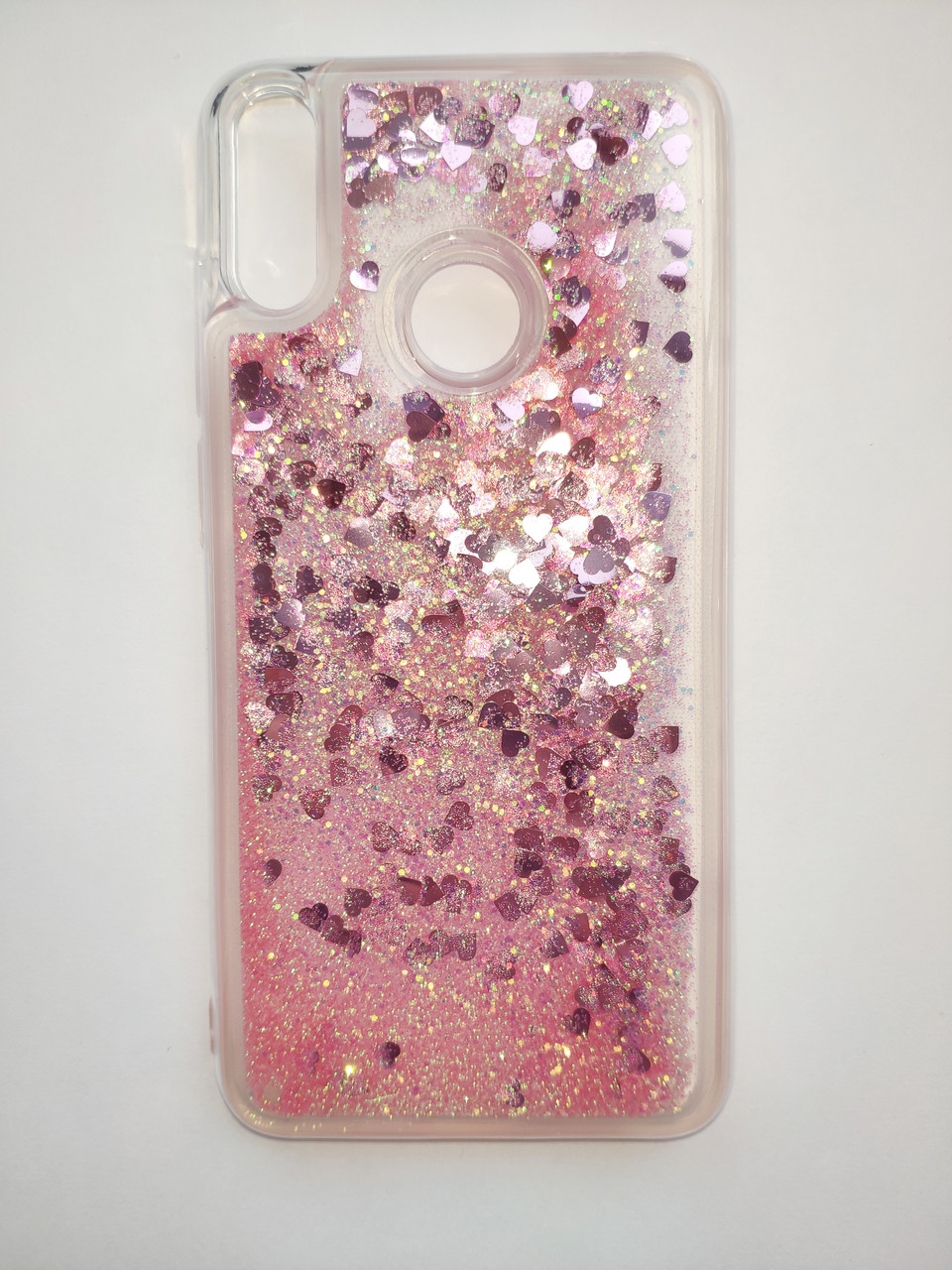 Чохол Glister для Huawei Y7 2019 Перетікальний Рожевий Серце