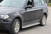 Пороги боковые (подножки-площадка) BMW X3 2003-2010 (Ø42)