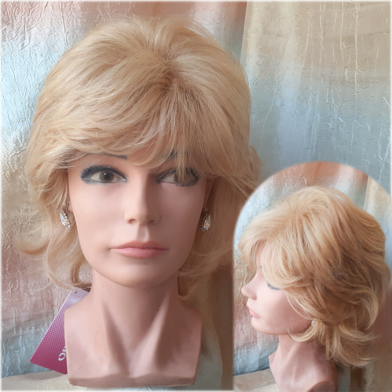 Перука з натурального волосся каскад пшеничний блонд ALINA НН-24H613, фото 1