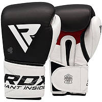 Боксерські рукавички RDX Pro Gel S5 14 oz унцій шкіра чорний
