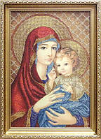 Вишивка бісером "Мадонна з дитям (у червоному)"  (Солес)