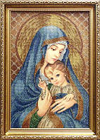 Вишивка бісером "Мадонна з дитям (у синьому)"  (Солес)