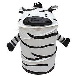 Кошик для іграшок - Зебра, 46x56 см, чорно-білий, поліестер (T0339D)