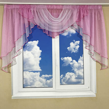 Ламбрекен шифоновий 2м №100 рожевий, фото 1