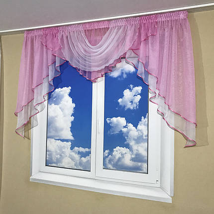 Ламбрекен шифоновий 2м №100 рожевий, фото 2