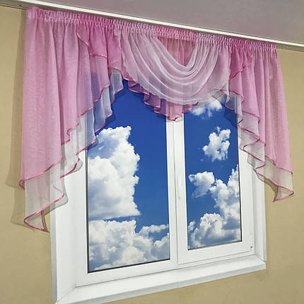 Ламбрекен шифоновий 2м №100 рожевий, фото 3