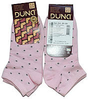 Шкарпетки літні підліткові, короткі, рожеві в горошок, р. 21-23, Дюна