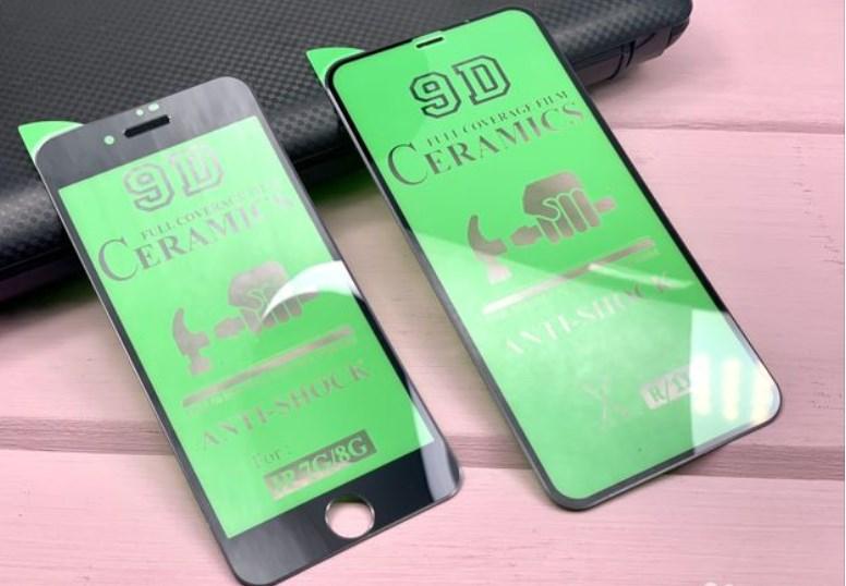 Повне покриття Керамічне захисне скло для iPhone 6/6S колір чорний, фото 1