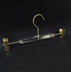 Вішалки для спідньої білизни прозорі із золотим гачком і прищіпками Італія, 30 см